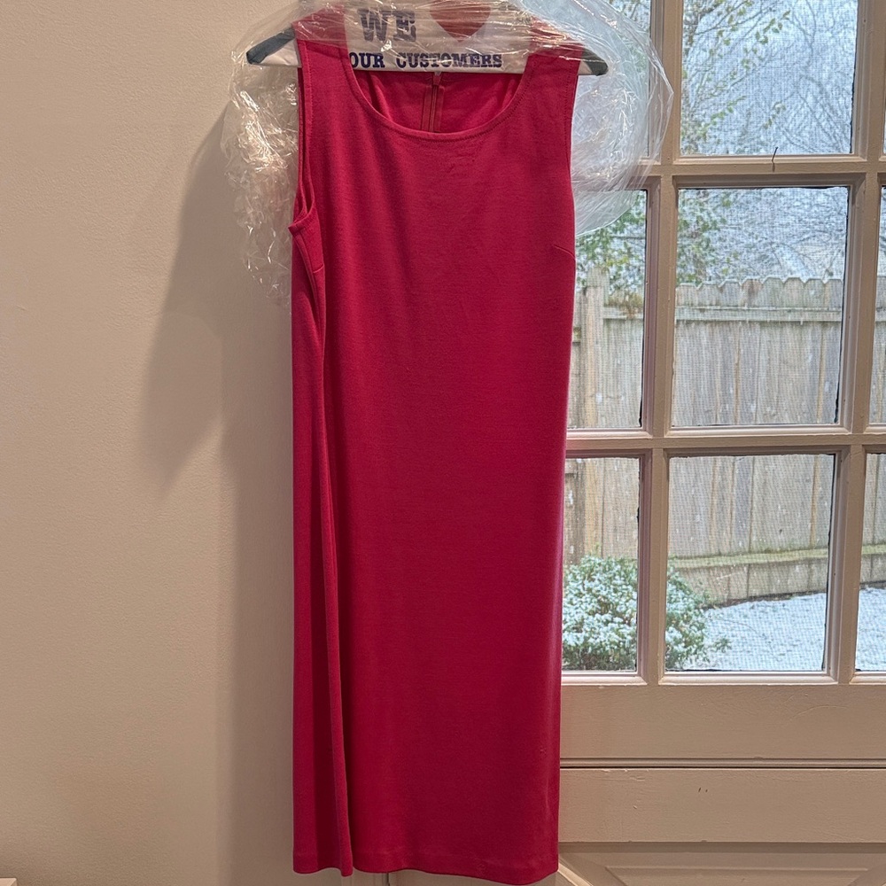St. John Vibrant Pink Midi Dress